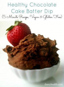 Healthy Chocolate Cake Batter Dip (5 Minute Recipe, Vegan and Gluten Free)